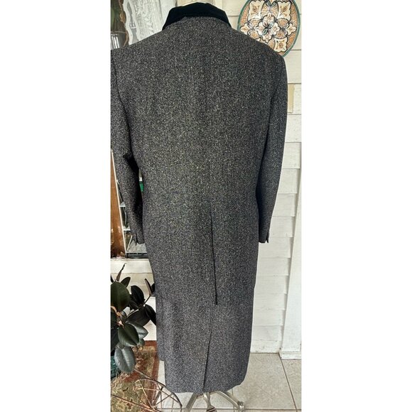 Vintage 70's Pendelton Wool Rayon Blend Suit Skirt Set Black Nubbed Size 16 - Picture 3 of 16